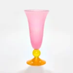 Gather - Tall Footed Vase in Hot Pink