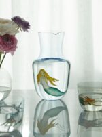 Lobmeyr High Seas Hand-Painted Crystal Carafe and 6 Tumblers