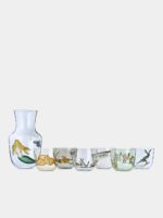 Lobmeyr High Seas Hand-Painted Crystal Carafe and 6 Tumblers - Image 2