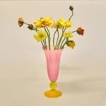Gather - Tall Footed Vase in Hot Pink - Image 2