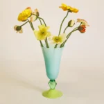 Gather - Tall footed vase in Soft Blue
