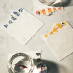 La Gallina Matta - Sardines Embroidered Linen Cocktail Napkins (Set of 4) - Image 2