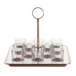 Square liquor serving set in silver and copper - Zanetto